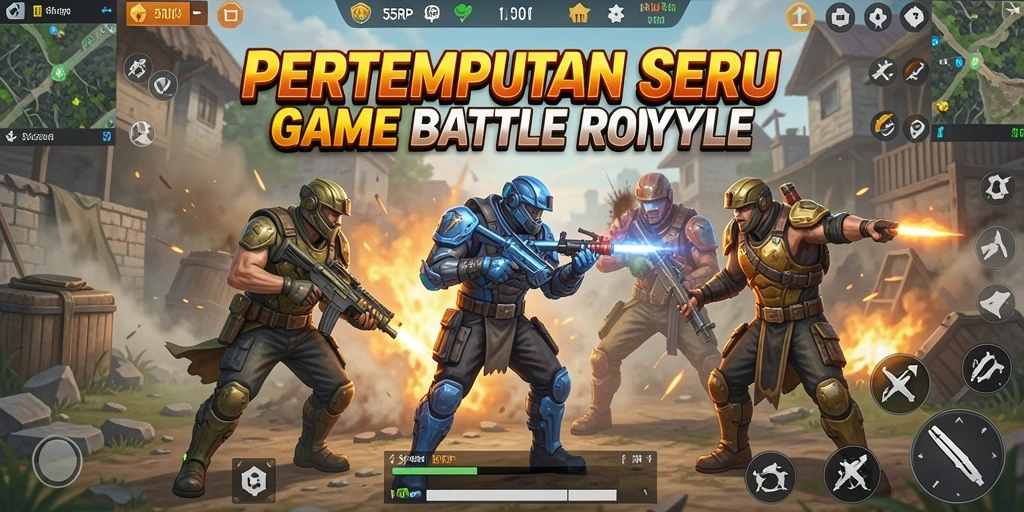 Tampak seru dari gameplay 55RP yang penuh aksi Battle Royale.