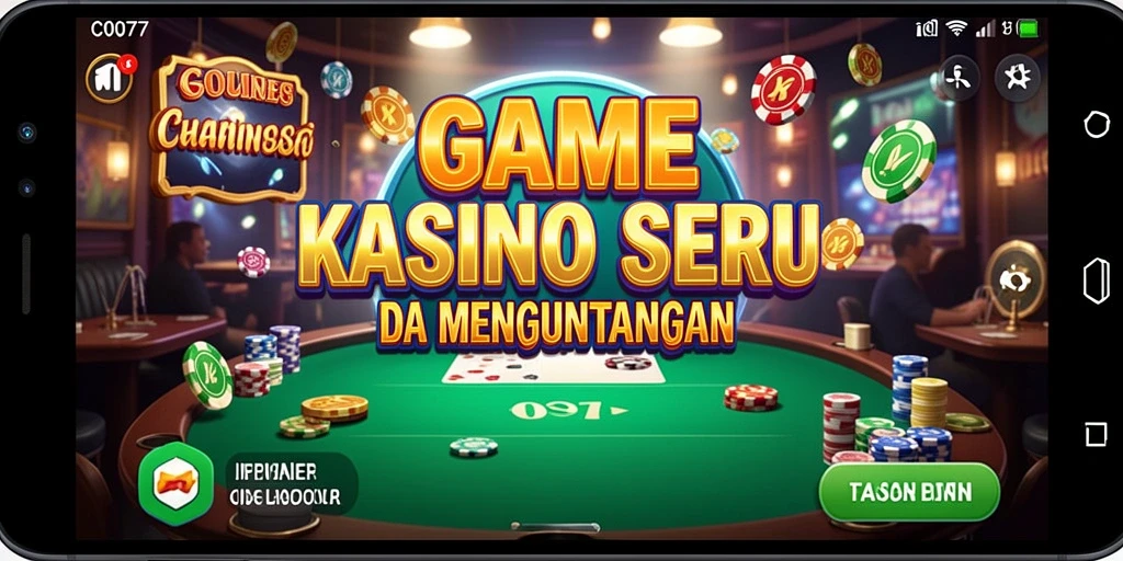 Screenshot gameplay C0077 menampilkan suasana kasino yang mendebarkan.