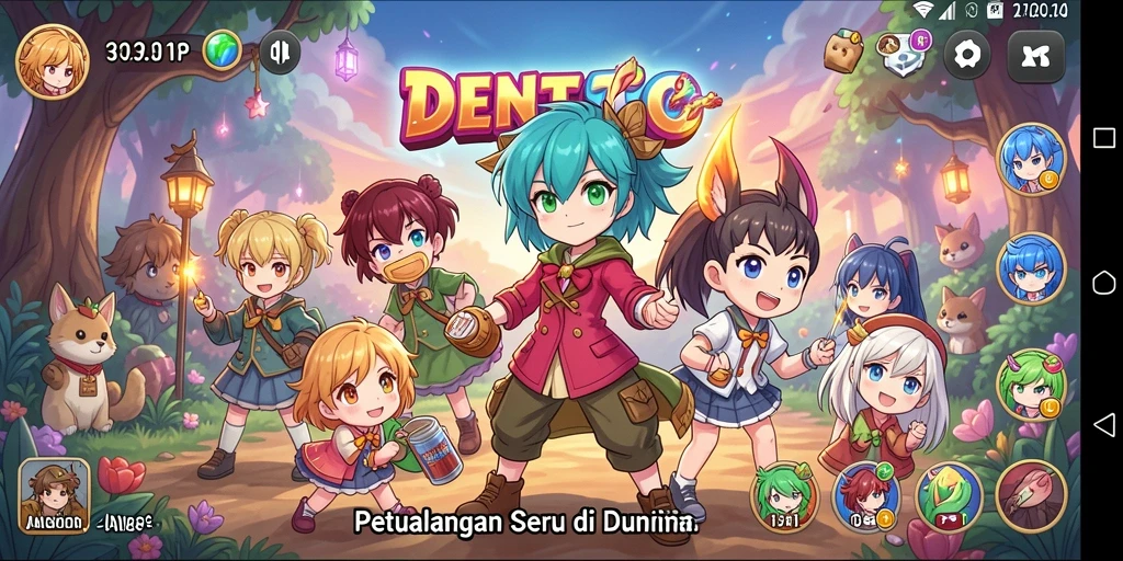 Tampilan gameplay DENTOTO yang menakjubkan dalam dunia anime.