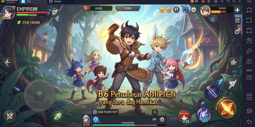 Menampilkan aksi seru karakter Anime dalam EMPIRE88.
