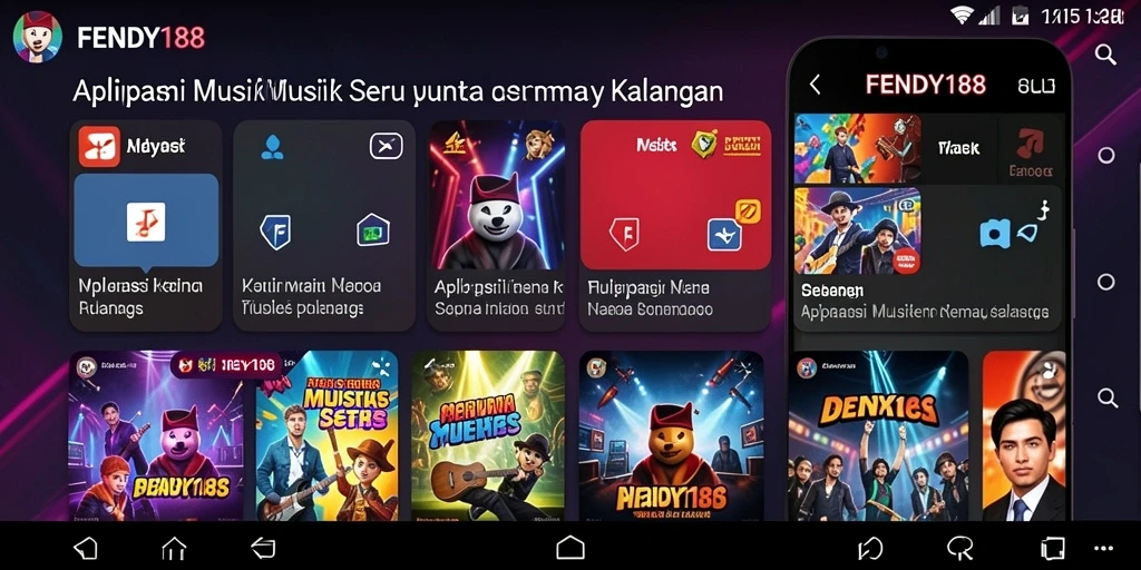 Screenshot gameplay FENDY188 menampilkan antarmuka yang menarik dengan banyak pilihan musik.