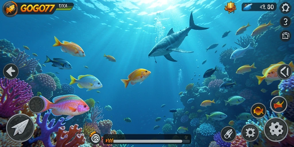 Screenshot GOGO77 menampilkan gameplay memancing yang seru dan menantang.