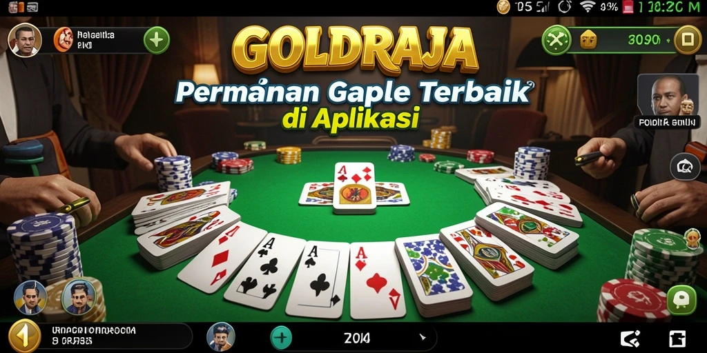 Tampilan utama gameplay Gaple di GOLDRAJA yang mengasyikkan.