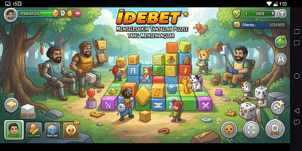 Tampilan gameplay utama IDEBET yang penuh tantangan.