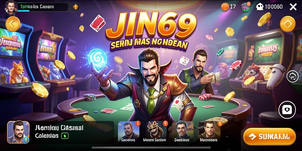 Tampilan gameplay JIN69 dengan permainan kasino yang mendebarkan.