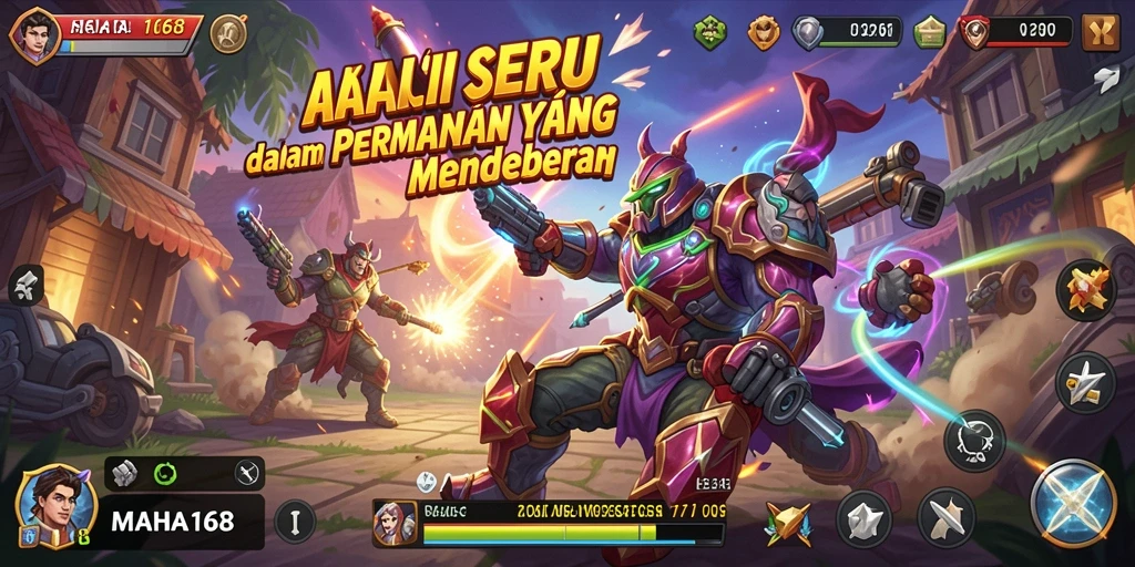 Tampilan gameplay seru dalam MAHA168 dengan aksi mendebarkan.