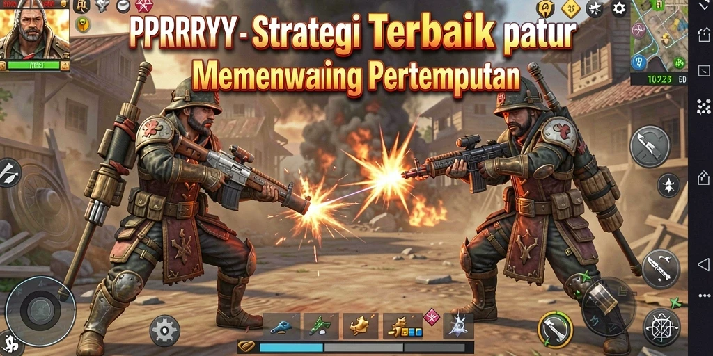 Tampilan gameplay PPRRYY yang menampilkan strategi pertempuran.