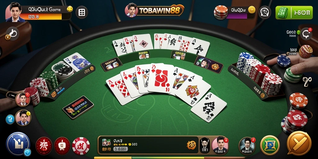Tampilan gameplay QiuQiu yang seru dan interaktif di TOBAWIN88.