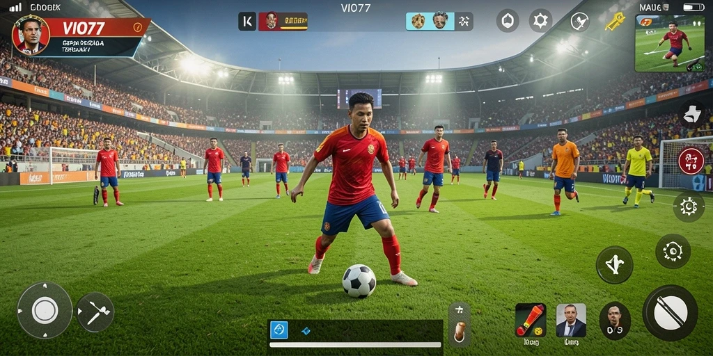 Tampilan gameplay VIO77 yang menarik dan penuh aksi sepak bola.