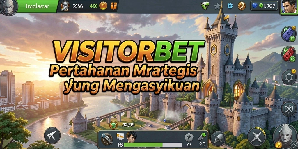 Screenshot gameplay VISITORBET menunjukkan aksi menara pertahanan yang mendebarkan.